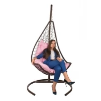 Подвесное кресло Wind Brown розовая подушка